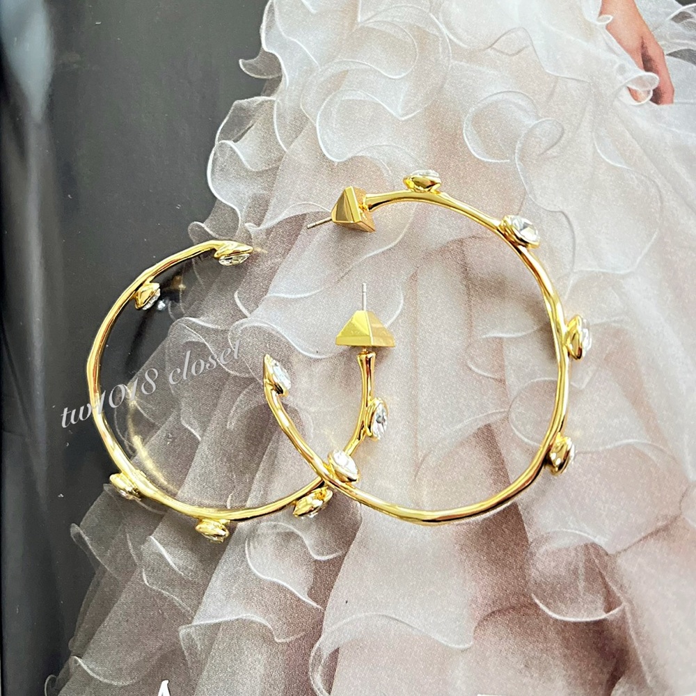 Alexis Bittar Nanette Crystal Hoop Earrings - Picture 8 of 11